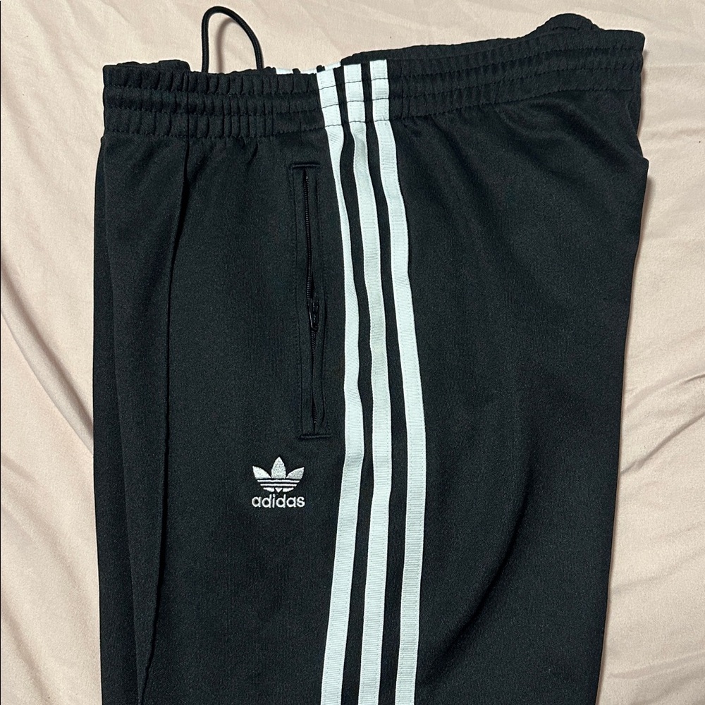 Adidas Black and White Zipper Track Pants - Picture 5 of 5